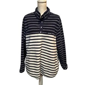Land's End Soft Polyester Pullover‎ Sweatshirt Women's Size 2X 20-22W Blue White